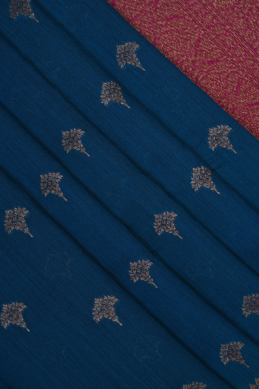 Image of Banarasi Tussar Silk Blue Saree