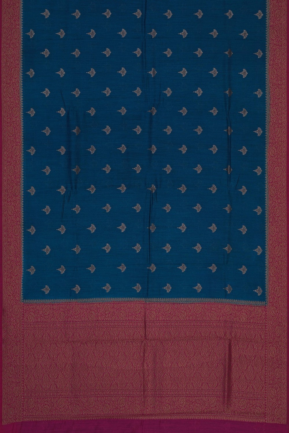 Image of Banarasi Tussar Silk Blue Saree