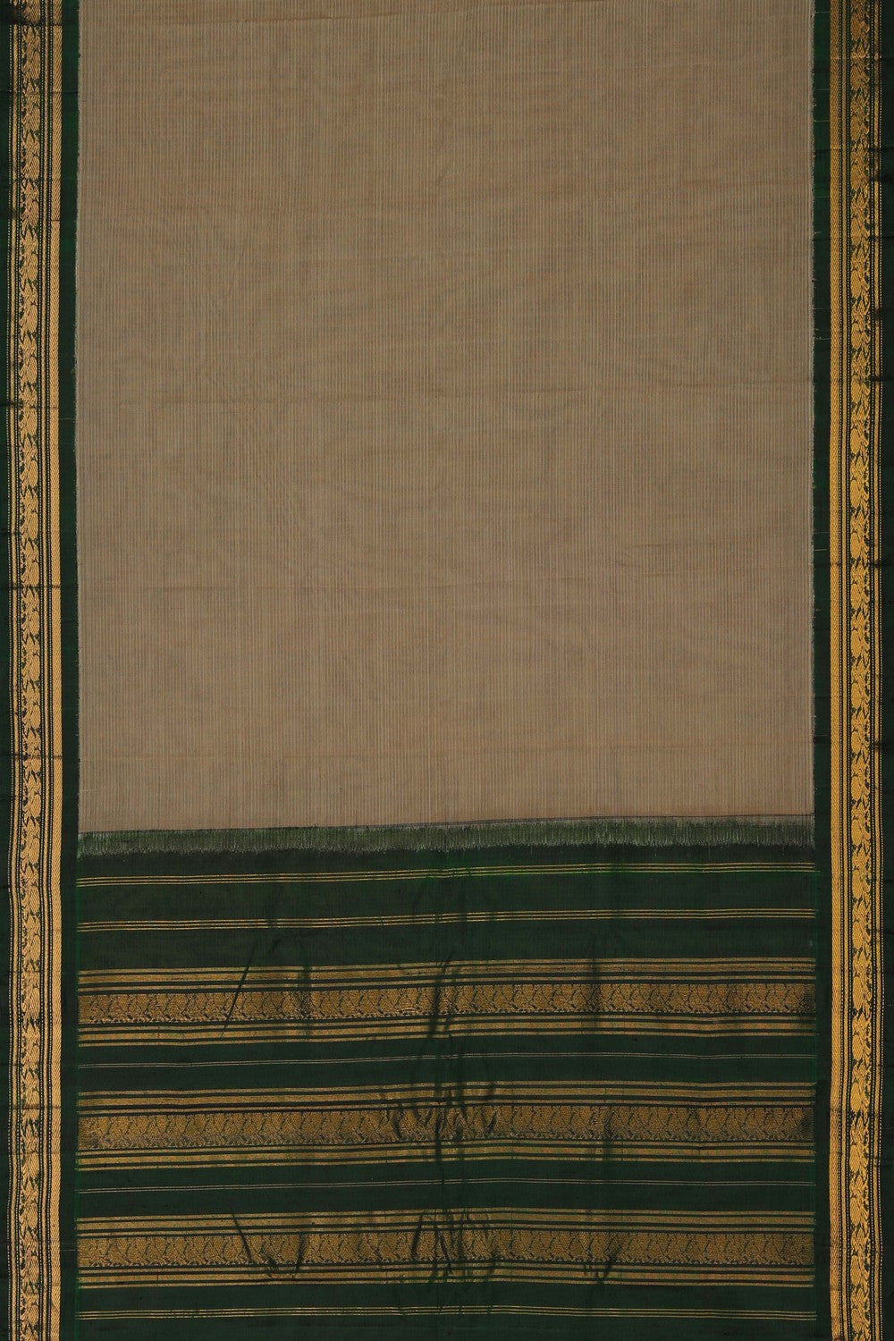 Image of Gadwal Cotton Beige Saree