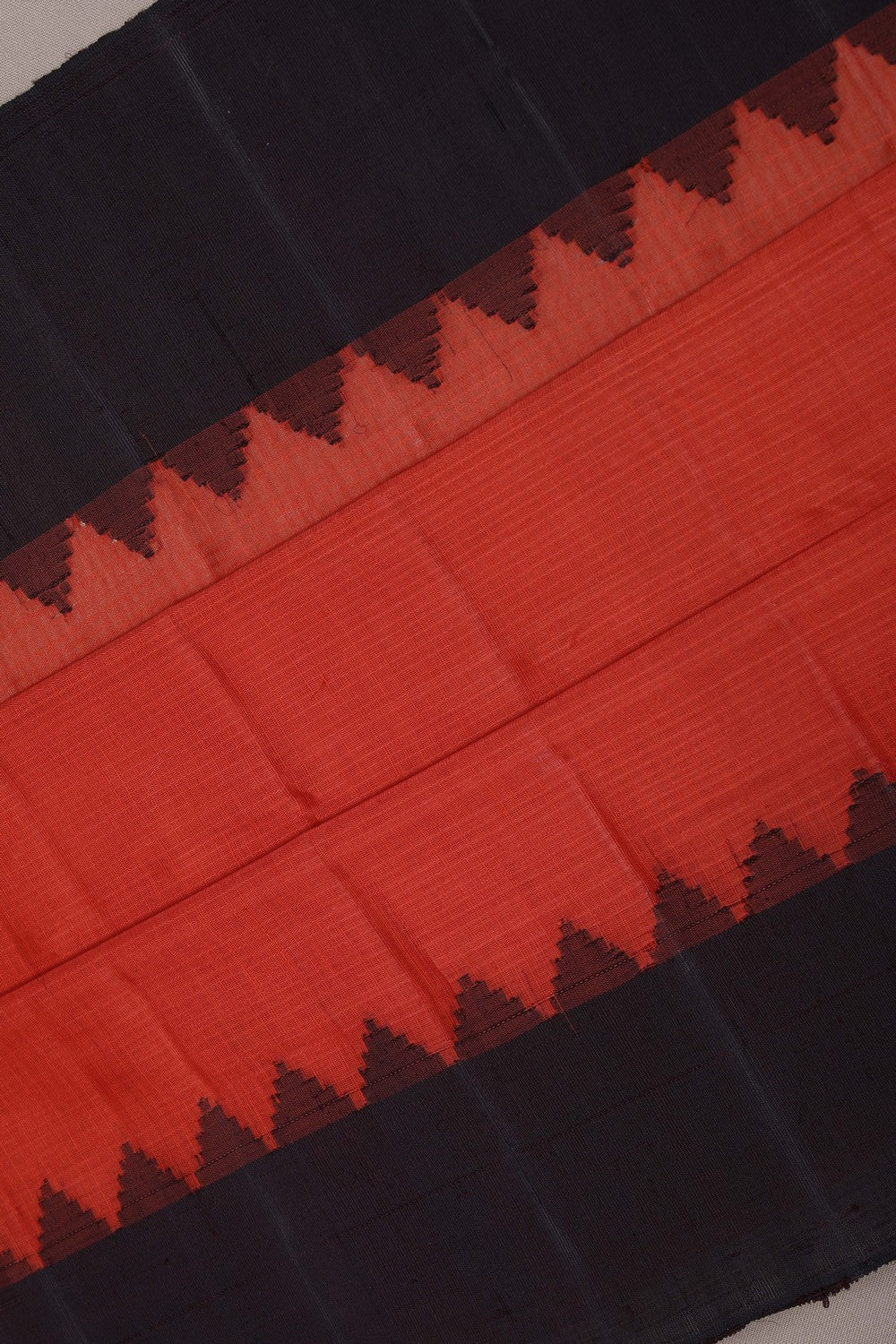 Image of Gadwal Cotton Silk Orange Saree