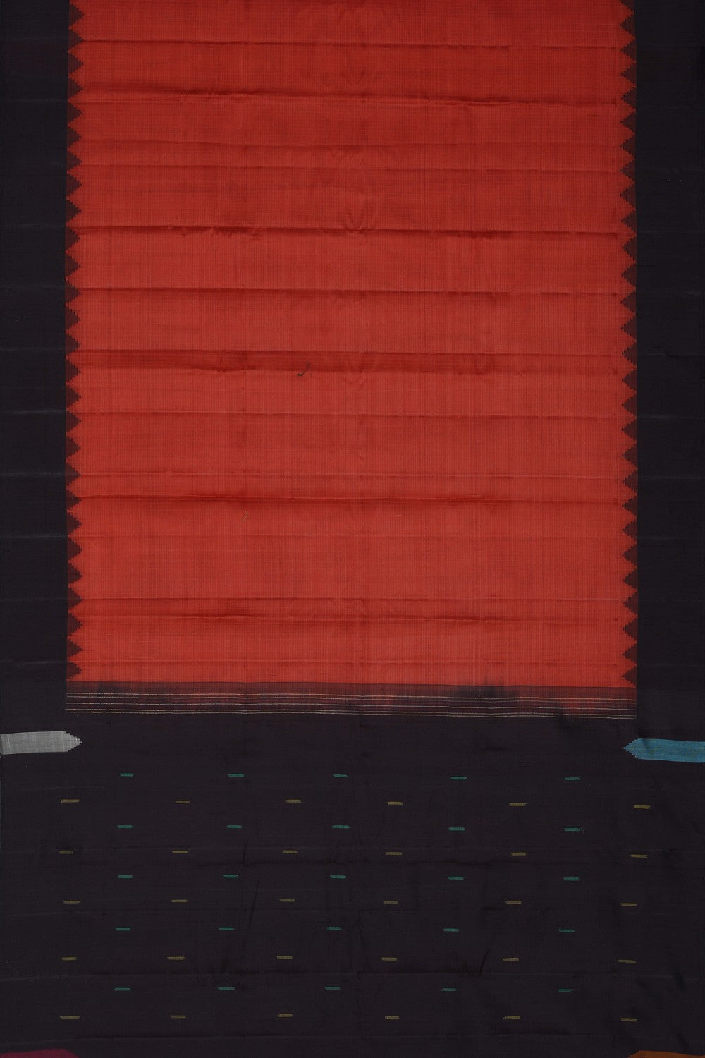 Image of Gadwal Cotton Silk Orange Saree