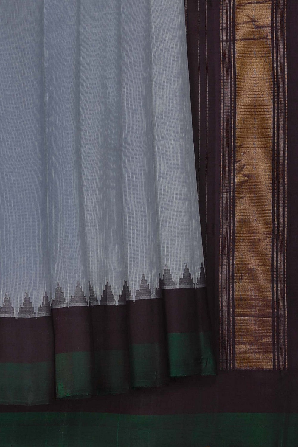 Image of Gadwal Cotton Silk Sky Blue Saree