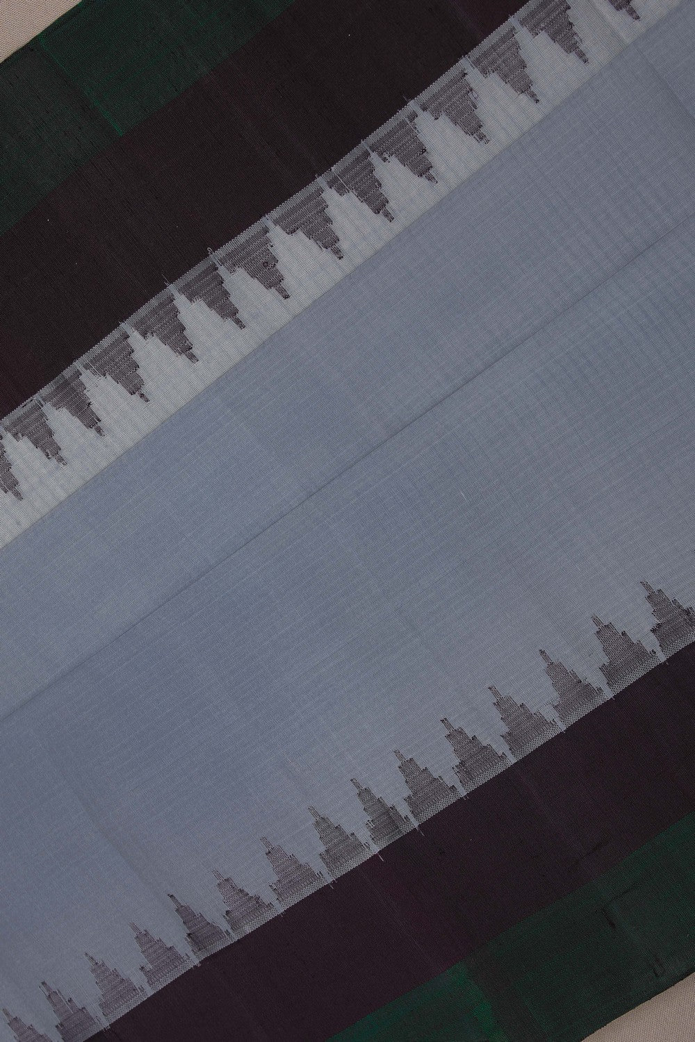 Image of Gadwal Cotton Silk Sky Blue Saree