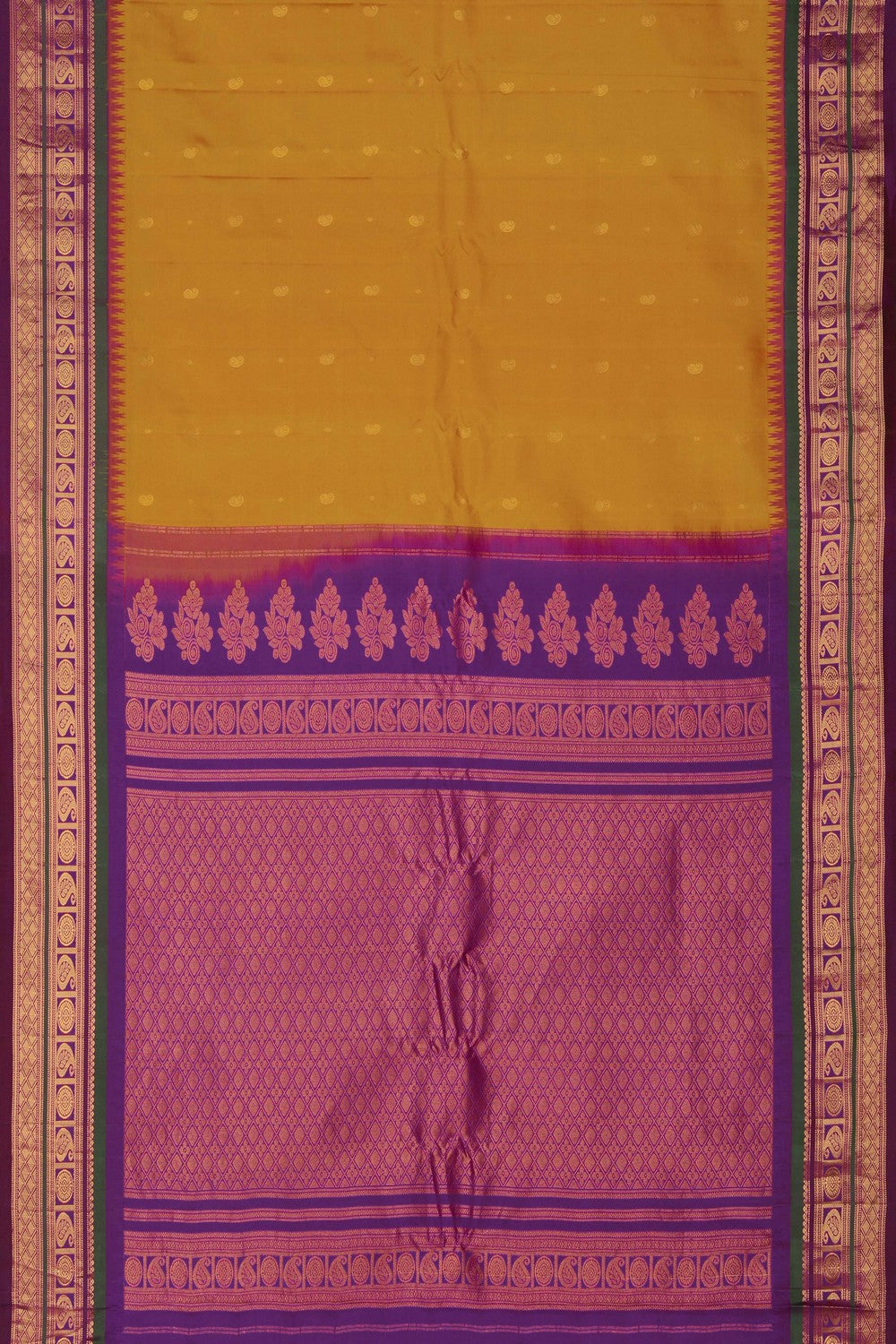 Image of Gadwal Silk Mustard Saree