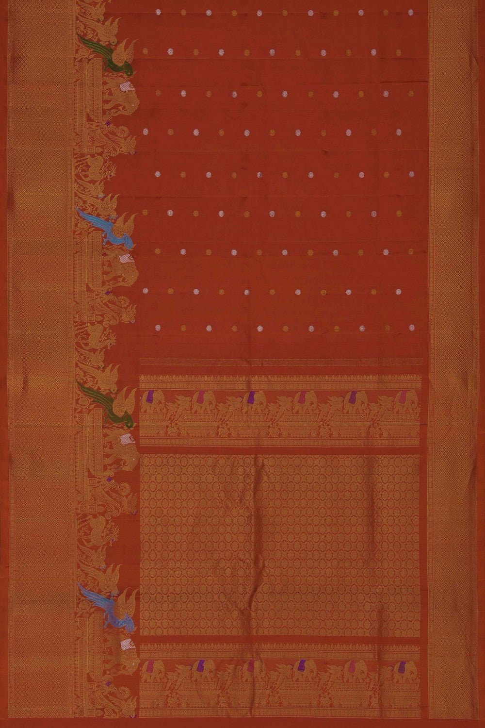 Image of Gadwal Silk Orange Saree