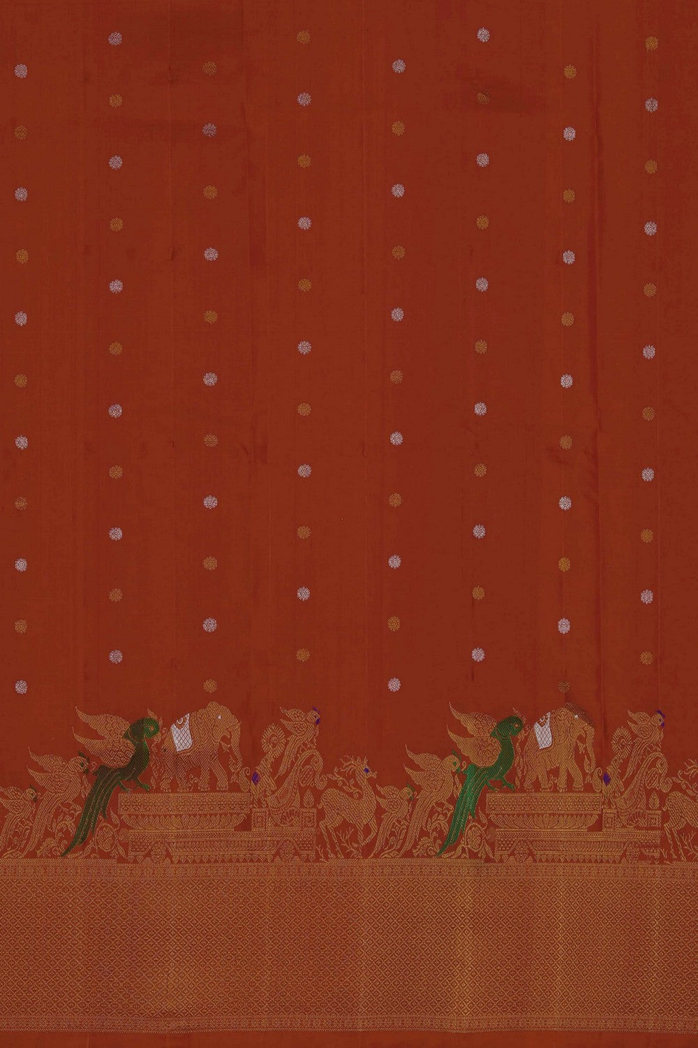 Image of Gadwal Silk Orange Saree