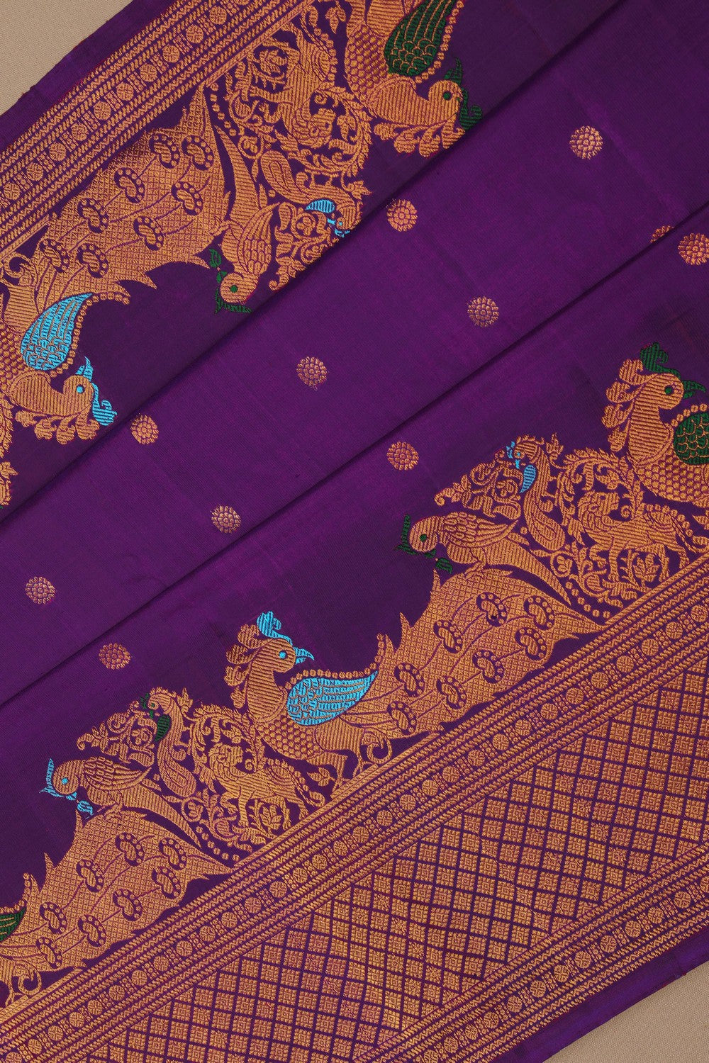 Image of Gadwal Silk Purple Saree