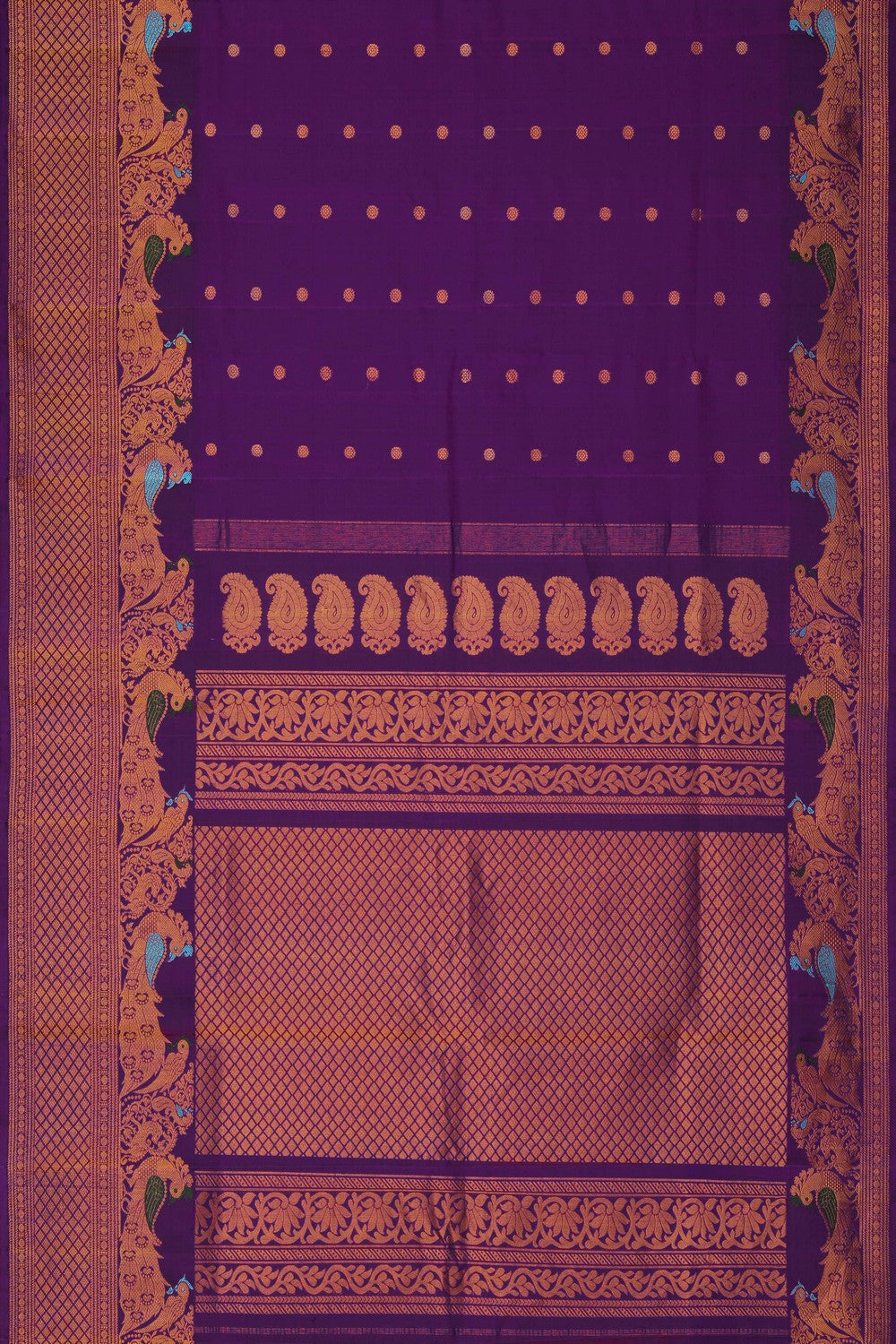 Image of Gadwal Silk Purple Saree