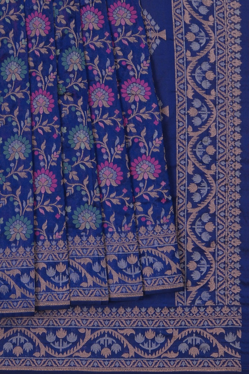 Image of Banarasi Silk Blue Saree