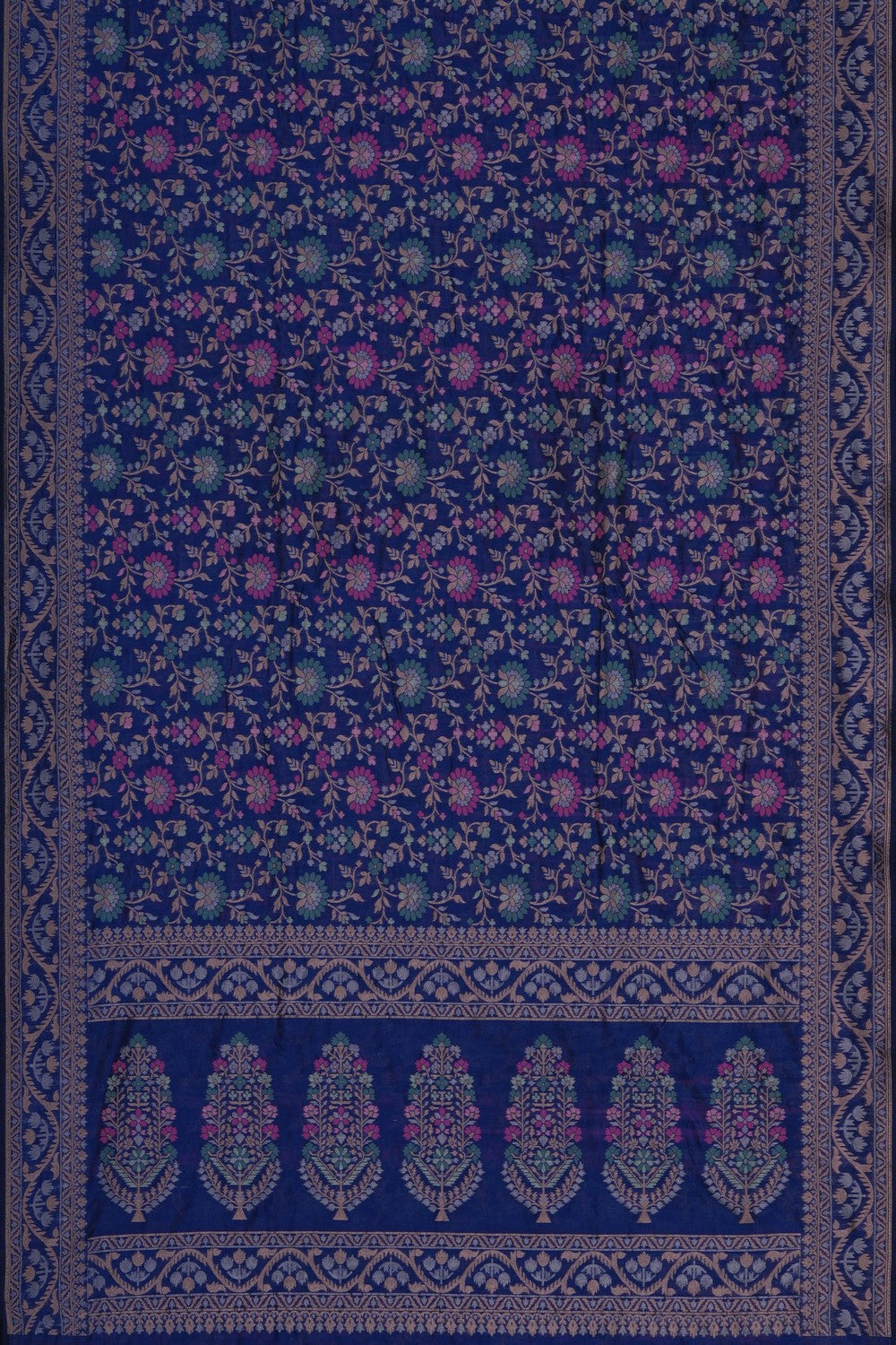Image of Banarasi Silk Blue Saree