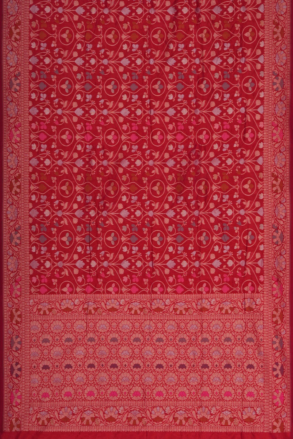 Image of Banarasi Silk Red Saree