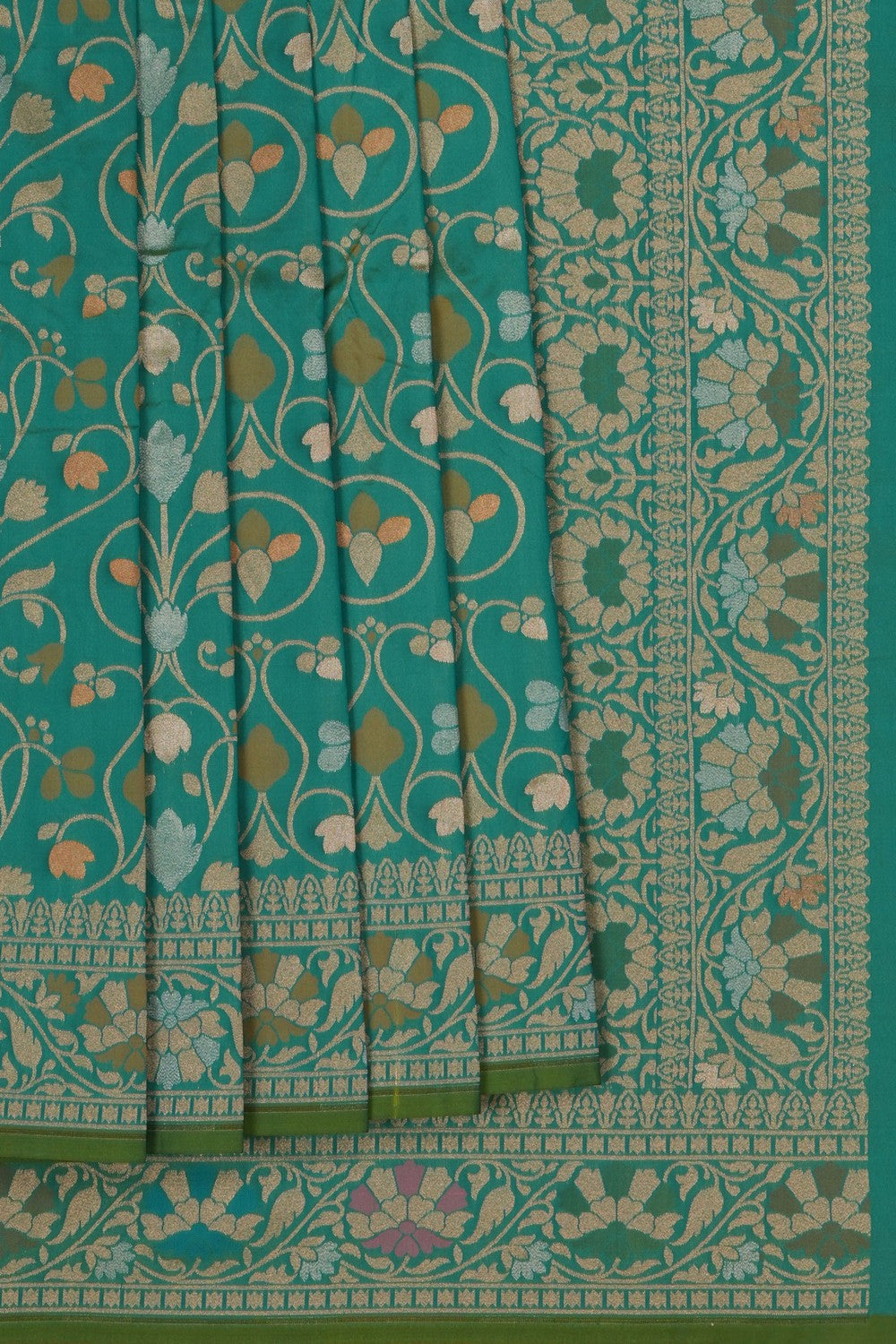 Image of Banarasi Silk Green Saree