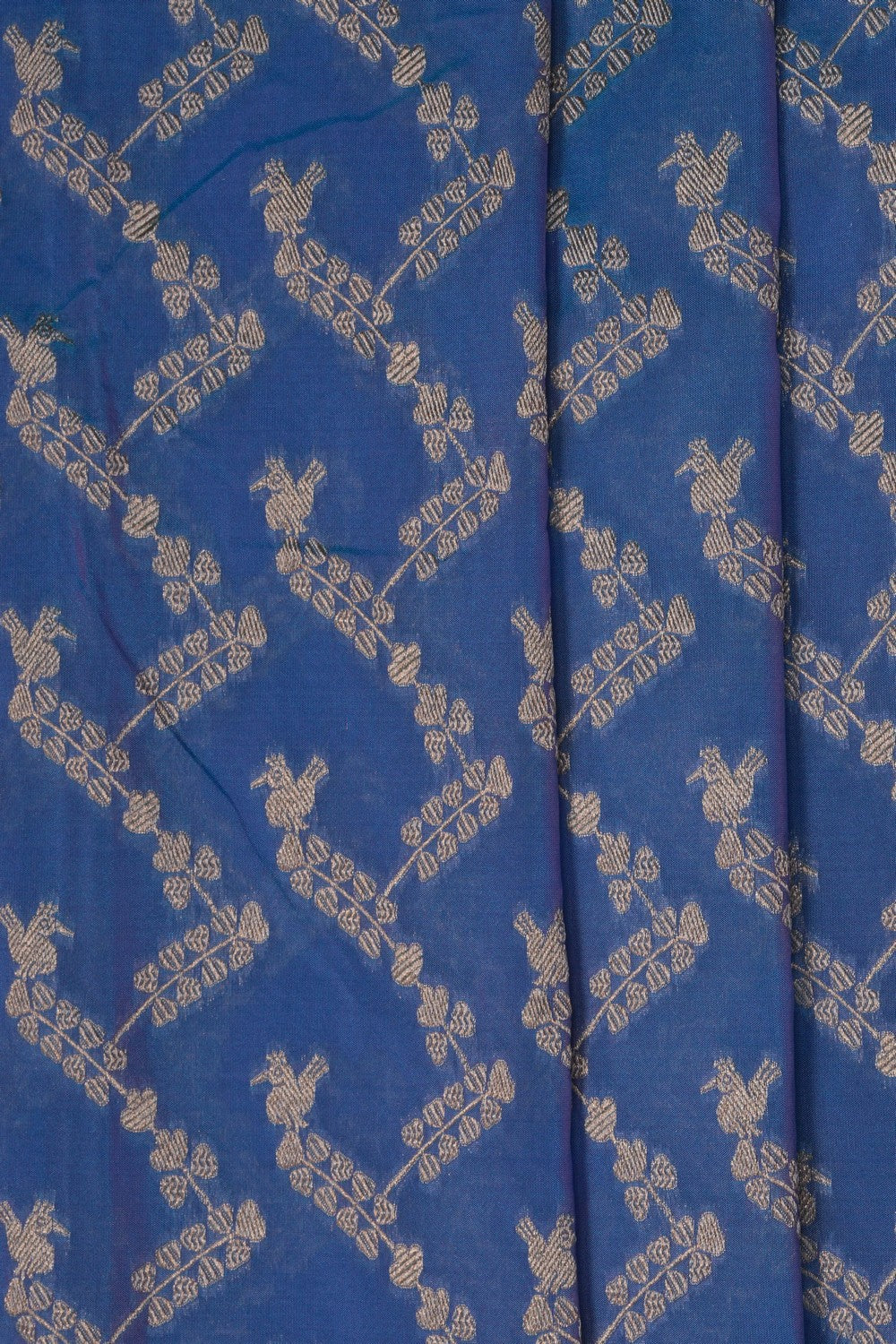 Image of Banarasi Silk Smoky-Blue Saree