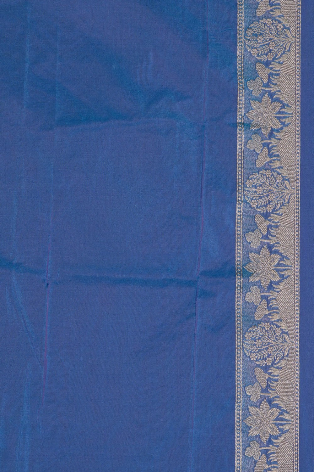 Image of Banarasi Silk Smoky-Blue Saree