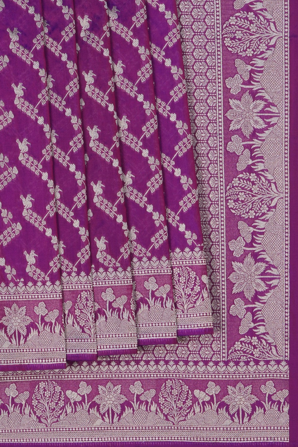 Image of Banarasi Silk Purple Saree