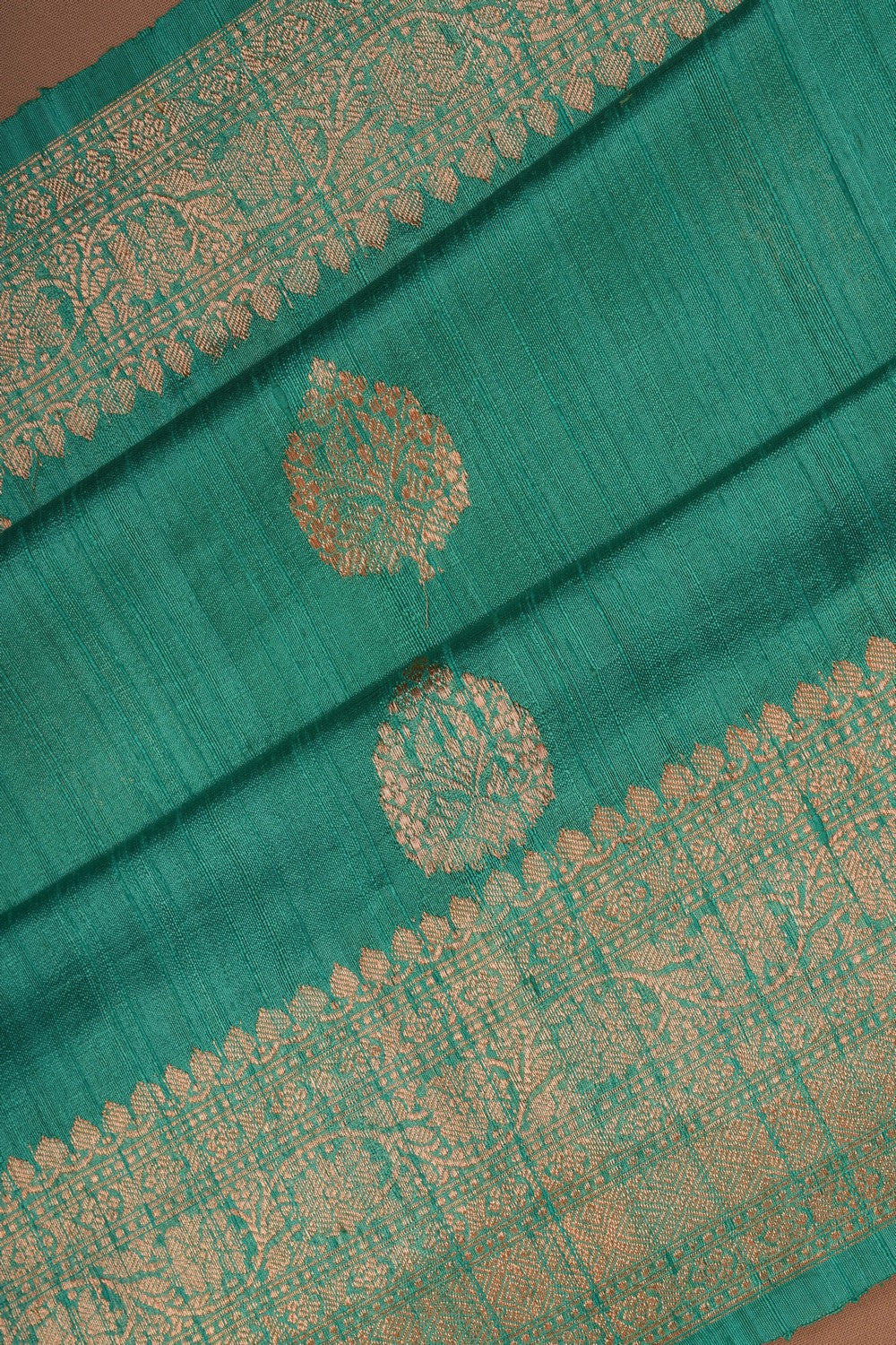 Image of Banarasi Dupion Silk Aqua Green Saree