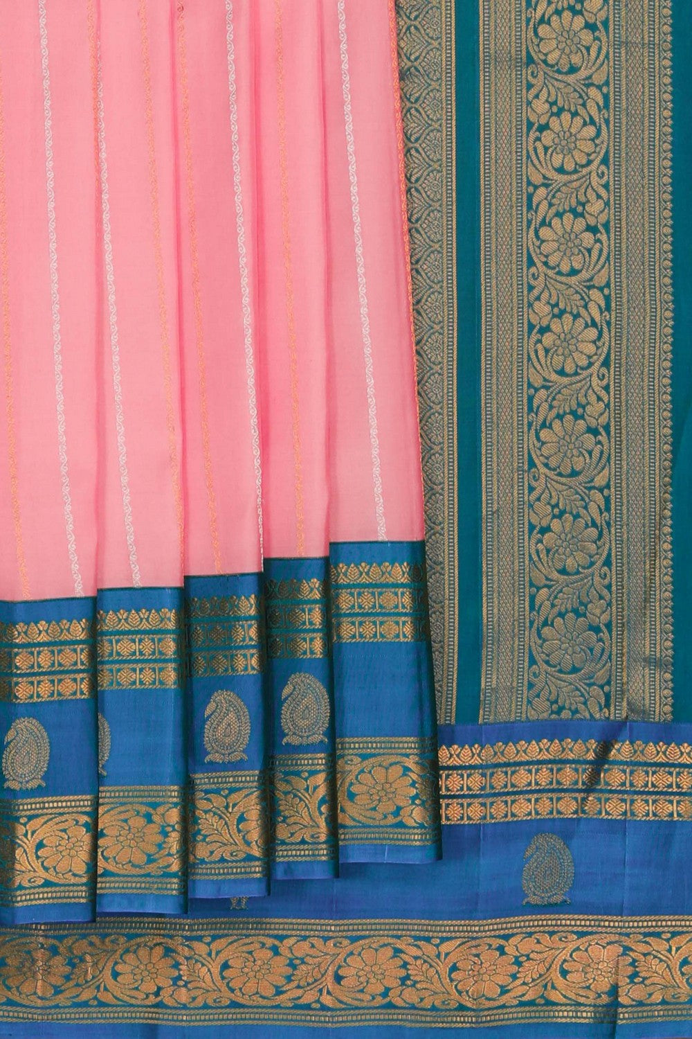 Image of Pink Gadwal Silk Saree