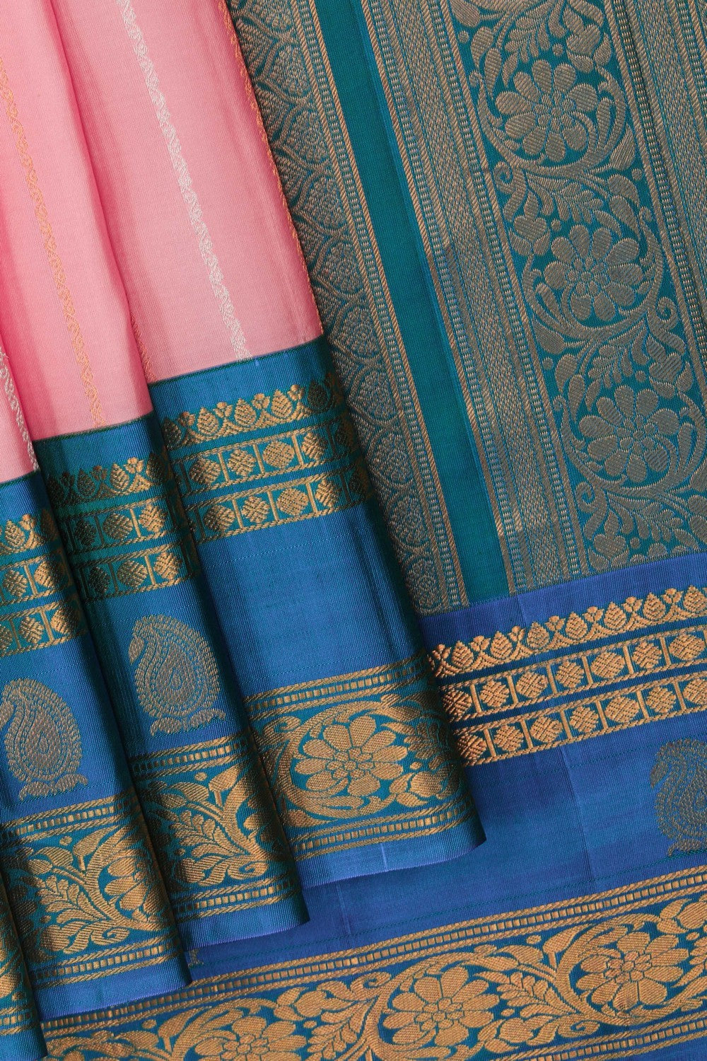 Image of Pink Gadwal Silk Saree