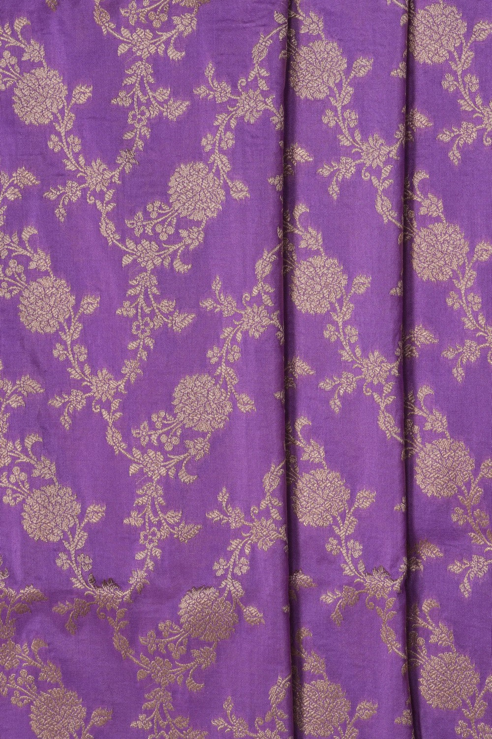 Image of Purple Banarasi Silk Brocade Saree