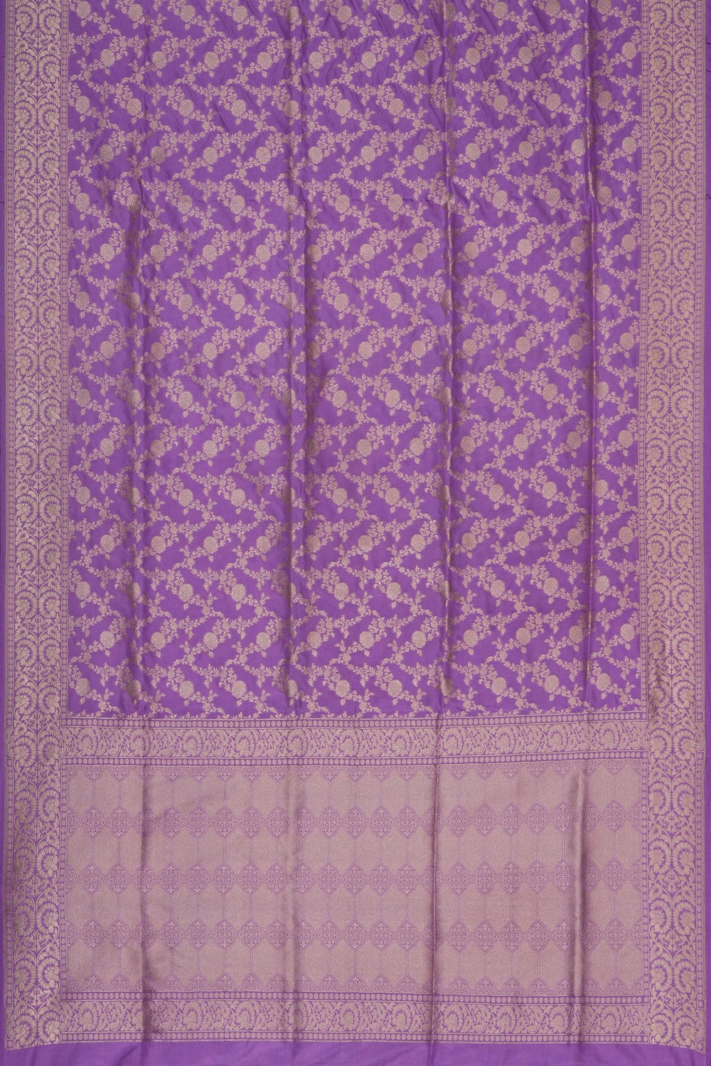 Image of Purple Banarasi Silk Brocade Saree