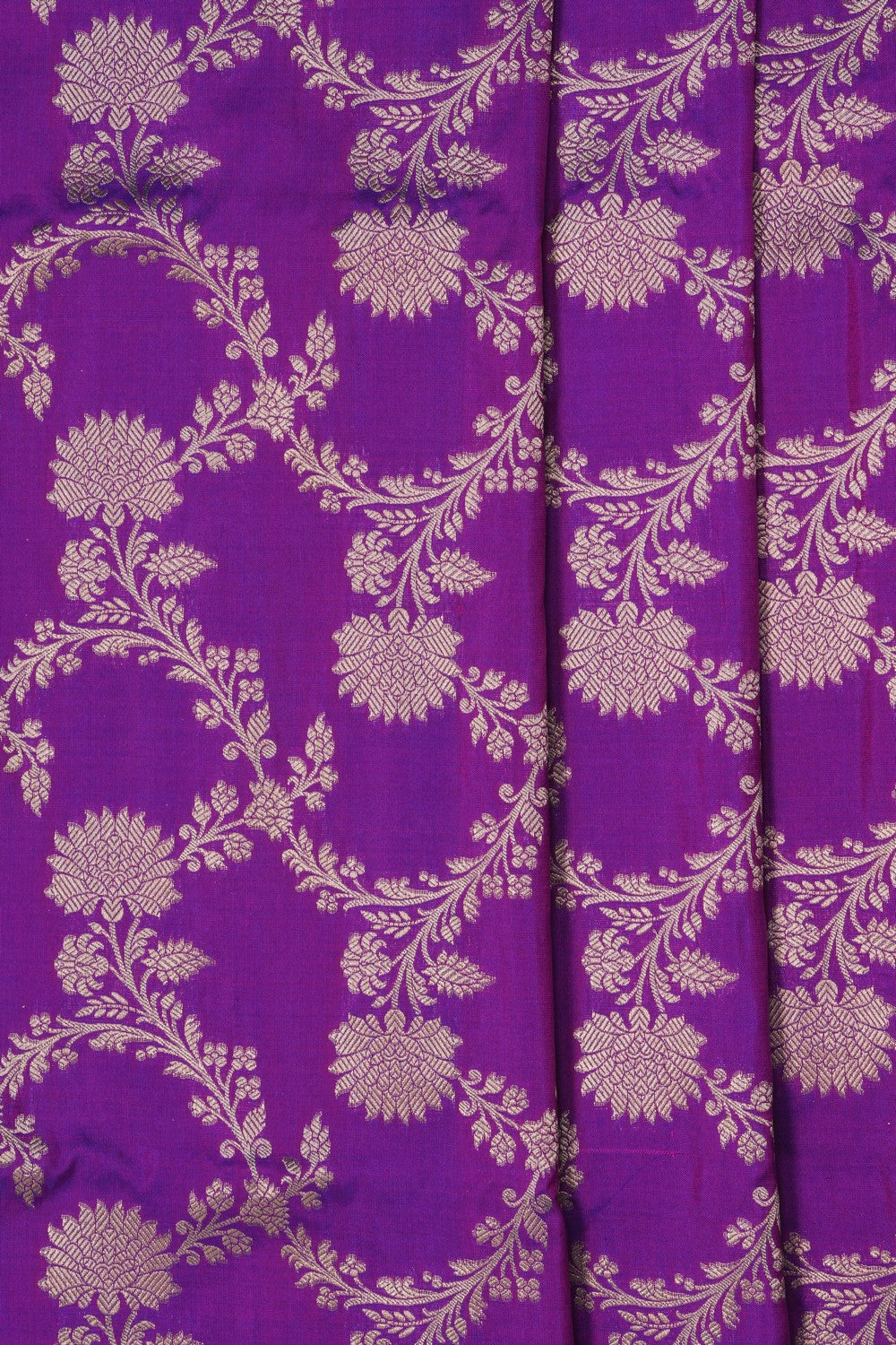 Image of Purple Banarasi Silk Brocade Saree