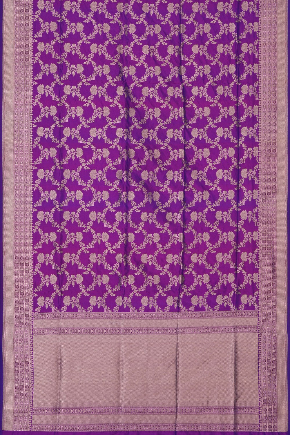 Image of Purple Banarasi Silk Brocade Saree
