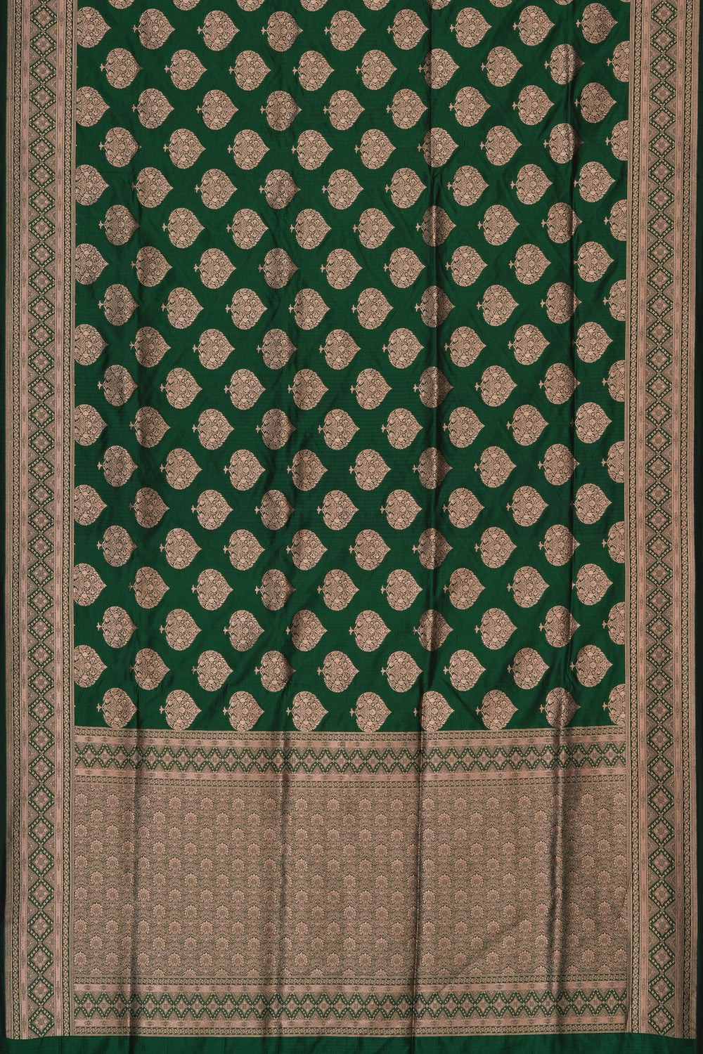 Image of Green Banarasi Silk Brocade Saree