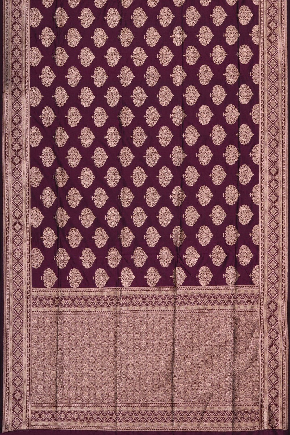 Image of Violet Banarasi Silk Brocade Saree