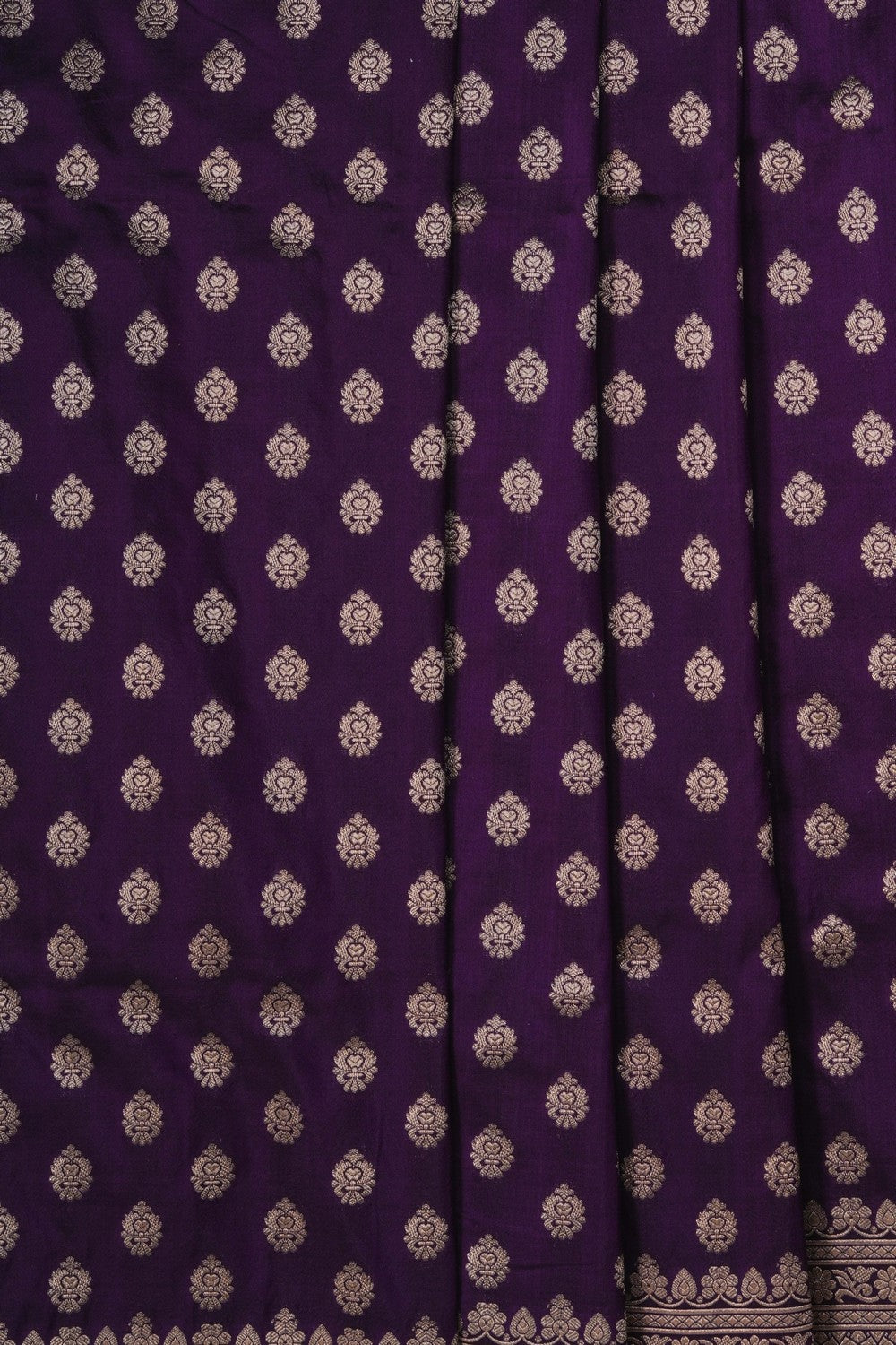 Image of Violet Banarasi Silk Brocade Saree