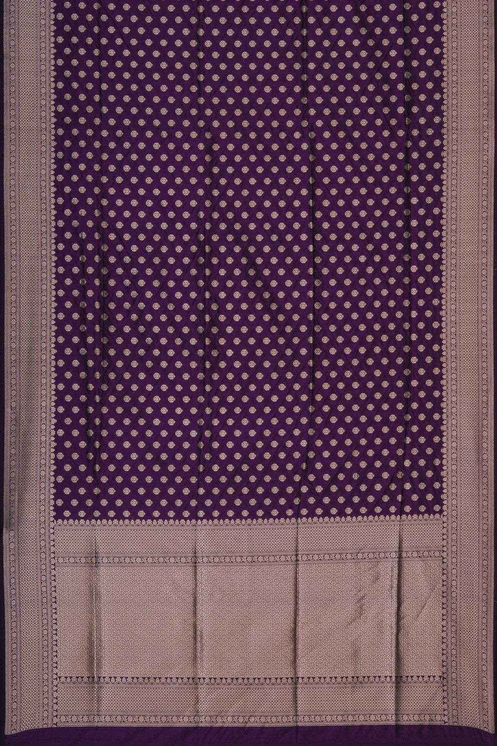 Image of Violet Banarasi Silk Brocade Saree