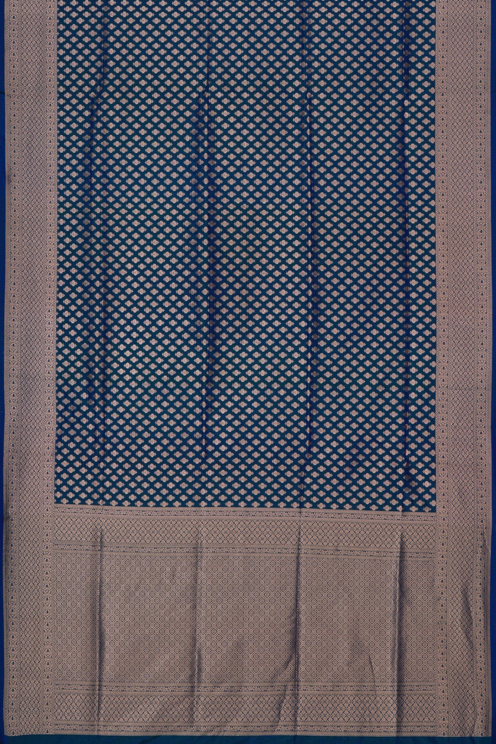 Image of Blue Banarasi Silk Brocade Saree
