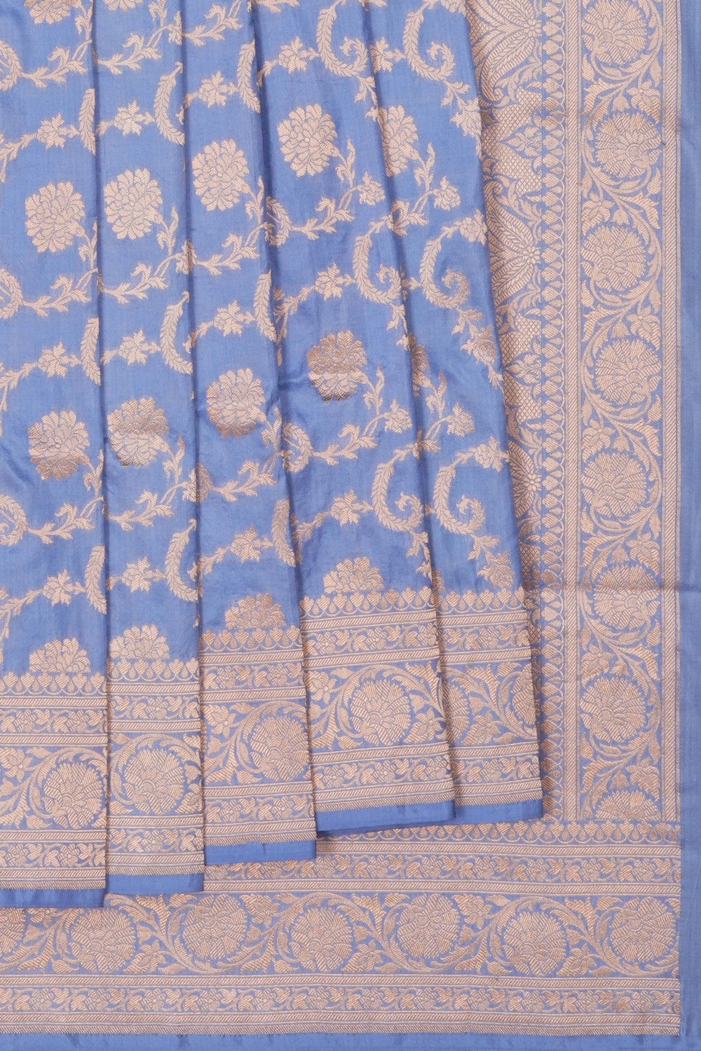 Image of Purple Banarasi Silk Brocade Saree
