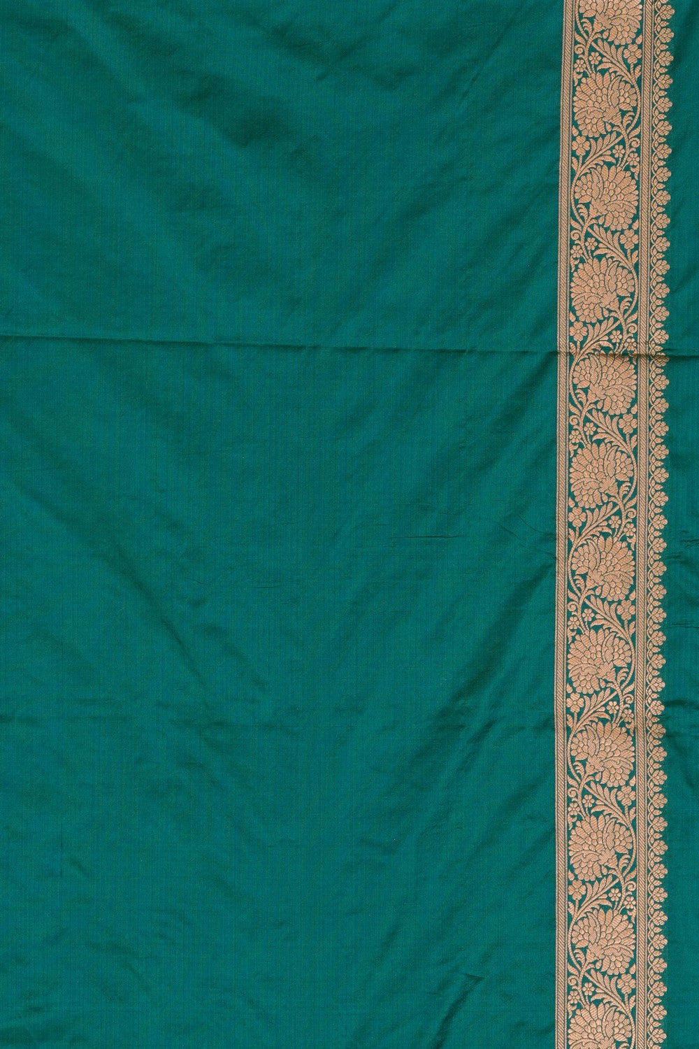 Image of Teal Green Banarasi Silk Brocade Saree