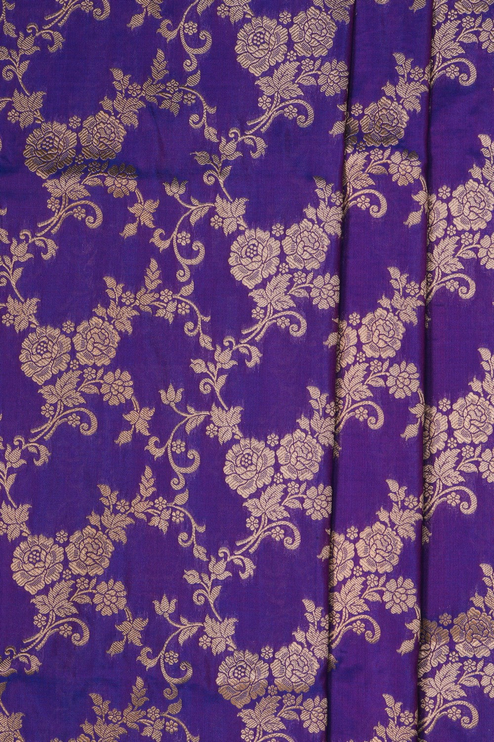 Image of Purple Banarasi Silk Brocade Saree