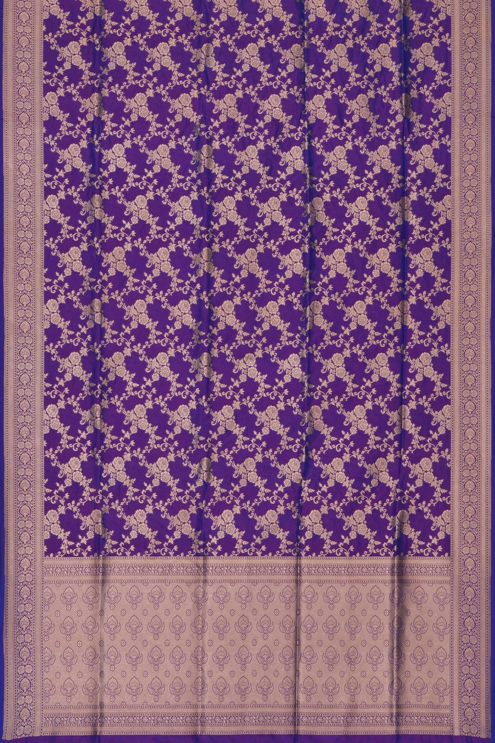 Image of Purple Banarasi Silk Brocade Saree