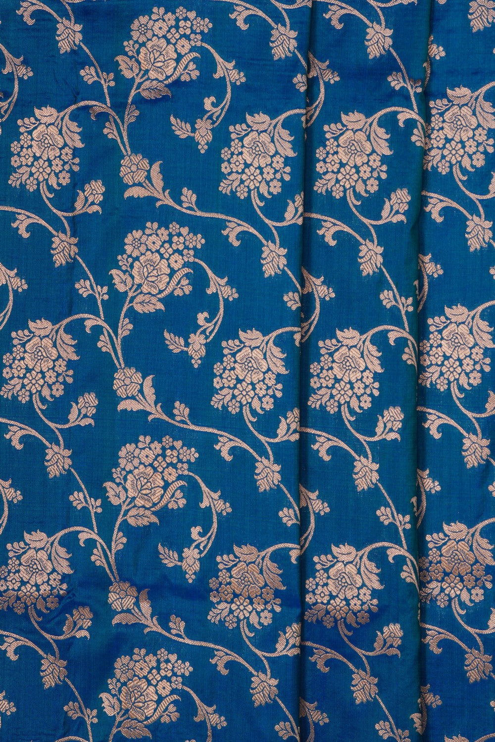 Image of Blue Banarasi Silk Brocade Saree