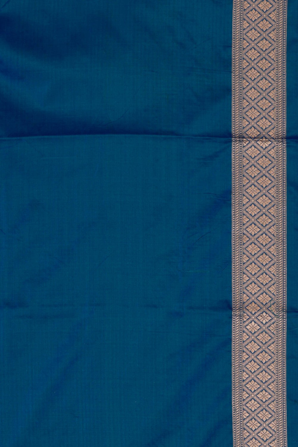 Image of Blue Banarasi Silk Brocade Saree
