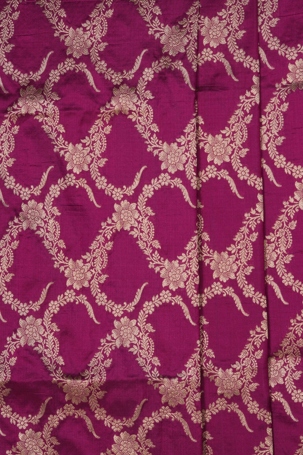 Image of Violet Banarasi Silk Brocade Saree