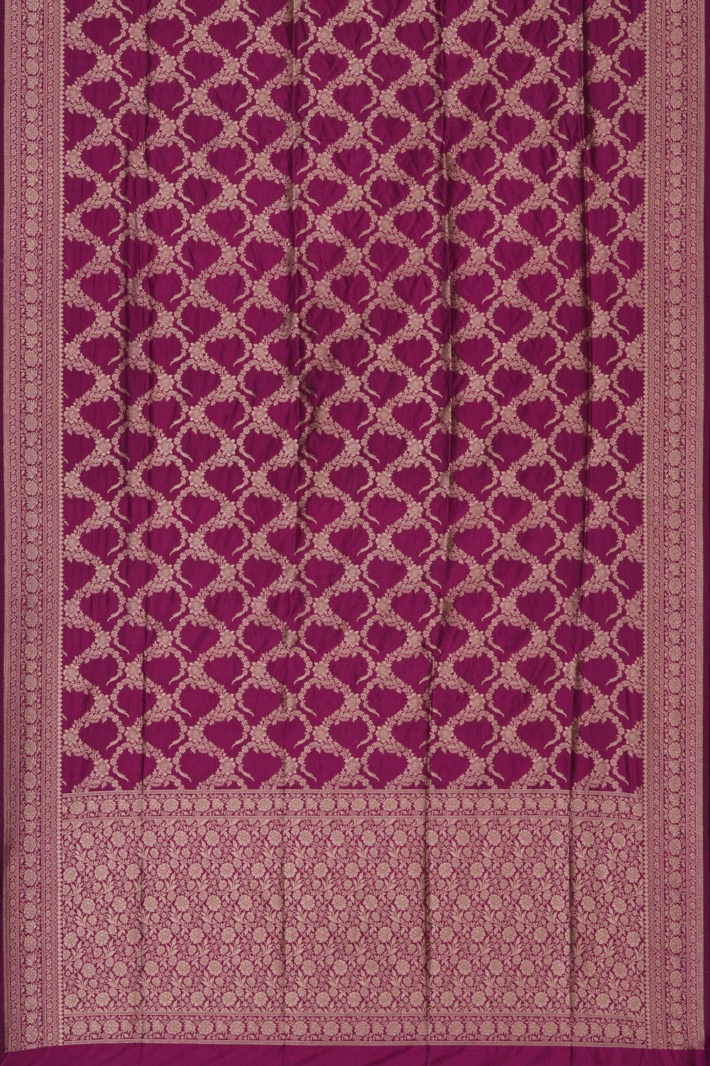 Image of Violet Banarasi Silk Brocade Saree