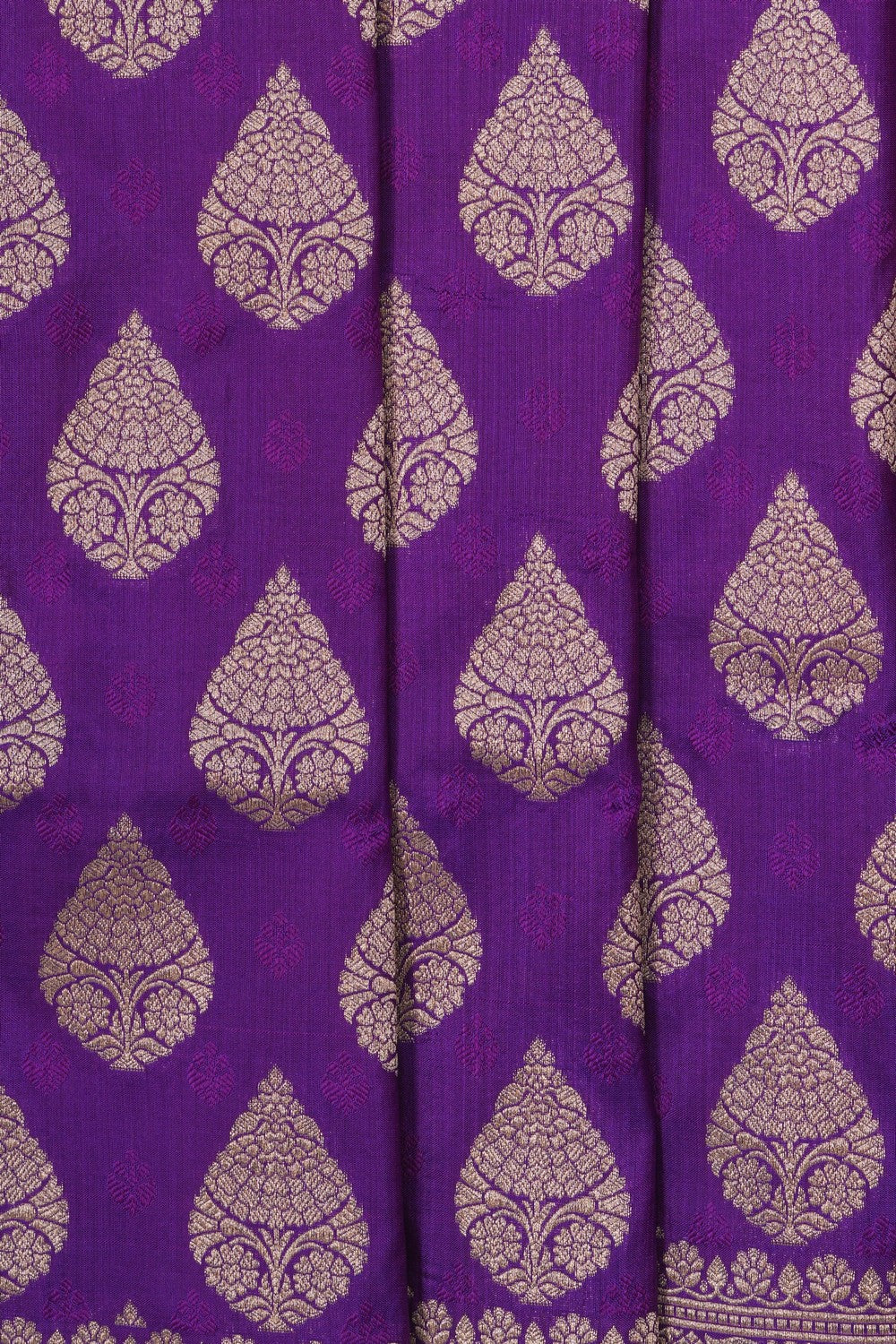 Image of Purple Banarasi Silk Brocade Saree