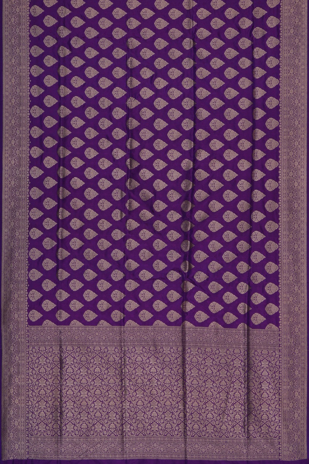 Image of Purple Banarasi Silk Brocade Saree