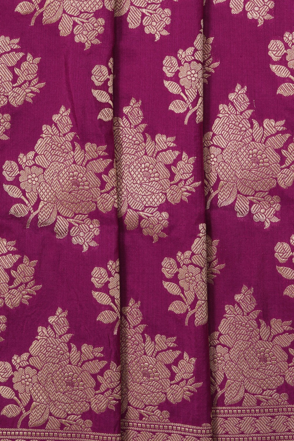 Image of Magenta Banarasi Silk Brocade Saree