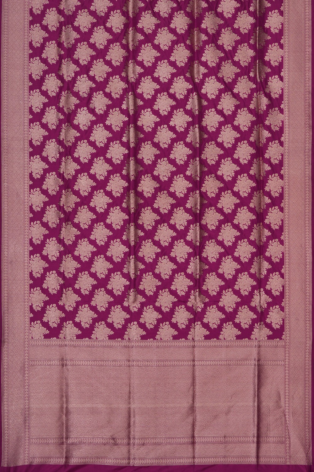 Image of Magenta Banarasi Silk Brocade Saree