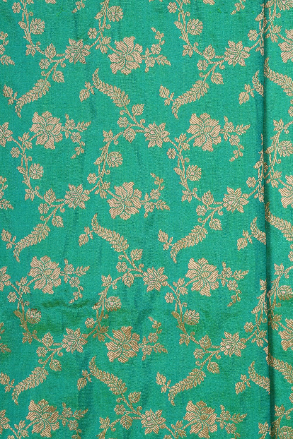 Image of Green Banarasi Silk Brocade Saree