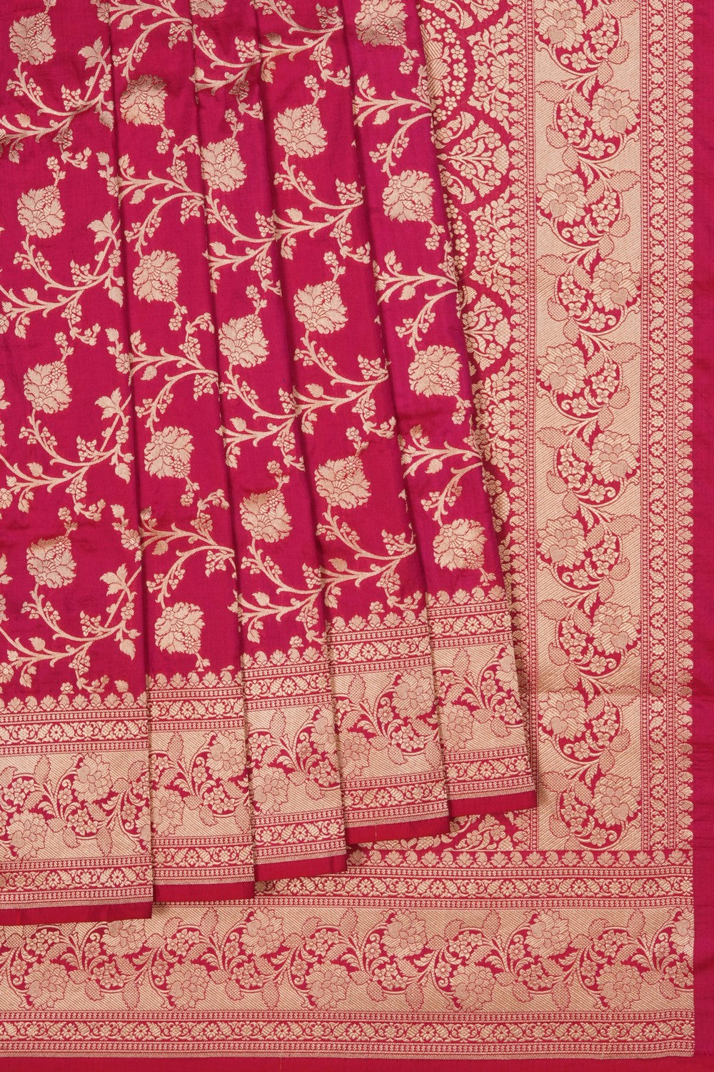 Image of Pink Banarasi Silk Brocade Saree