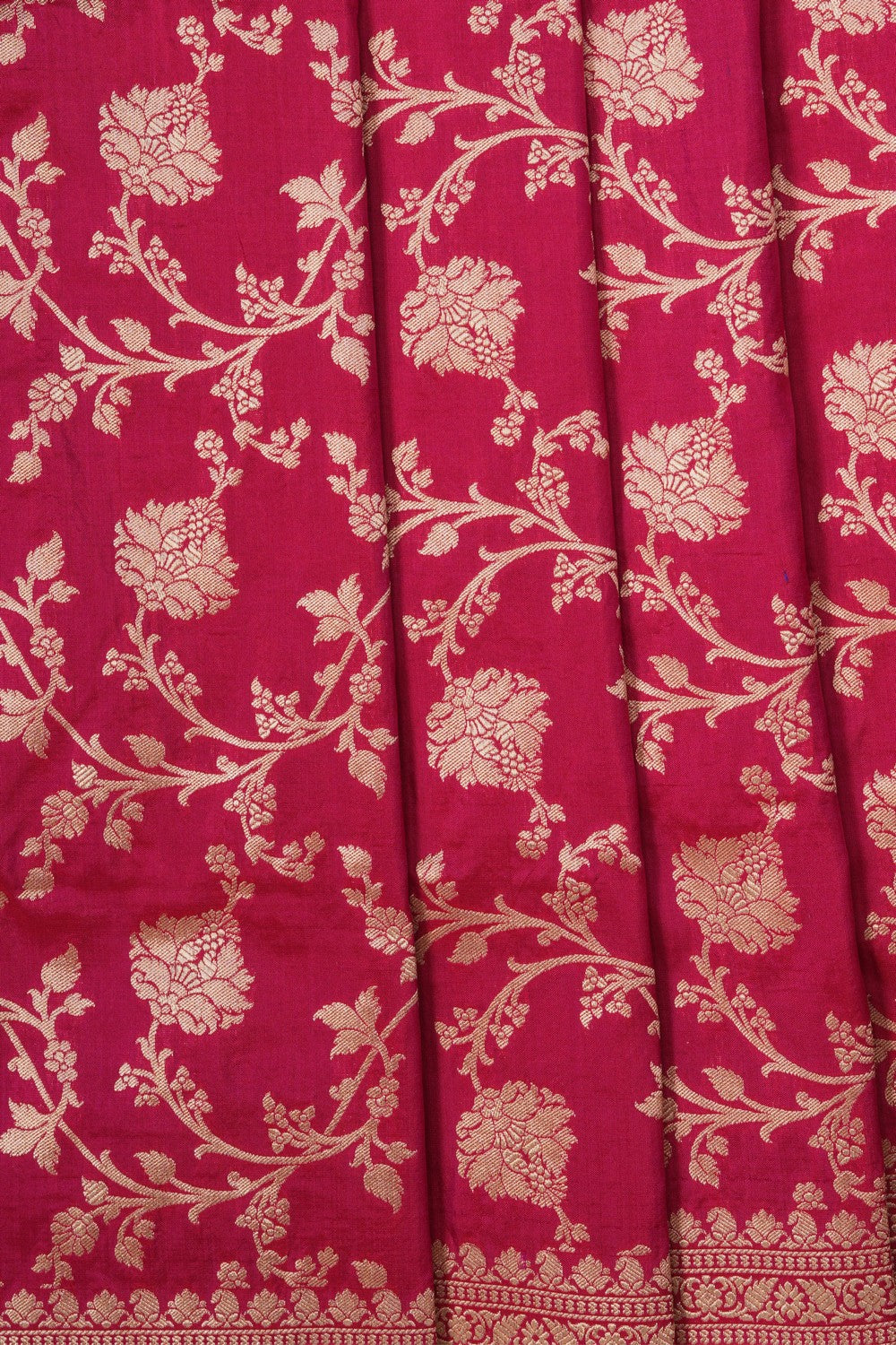 Image of Pink Banarasi Silk Brocade Saree