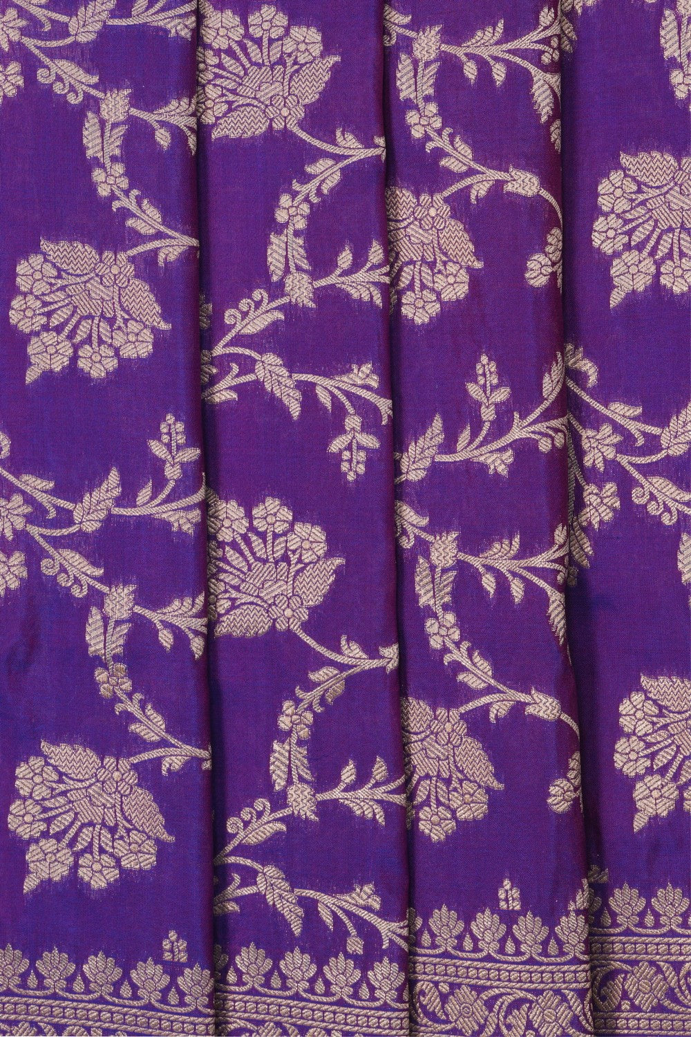 Image of Purple Banarasi Silk Brocade Saree