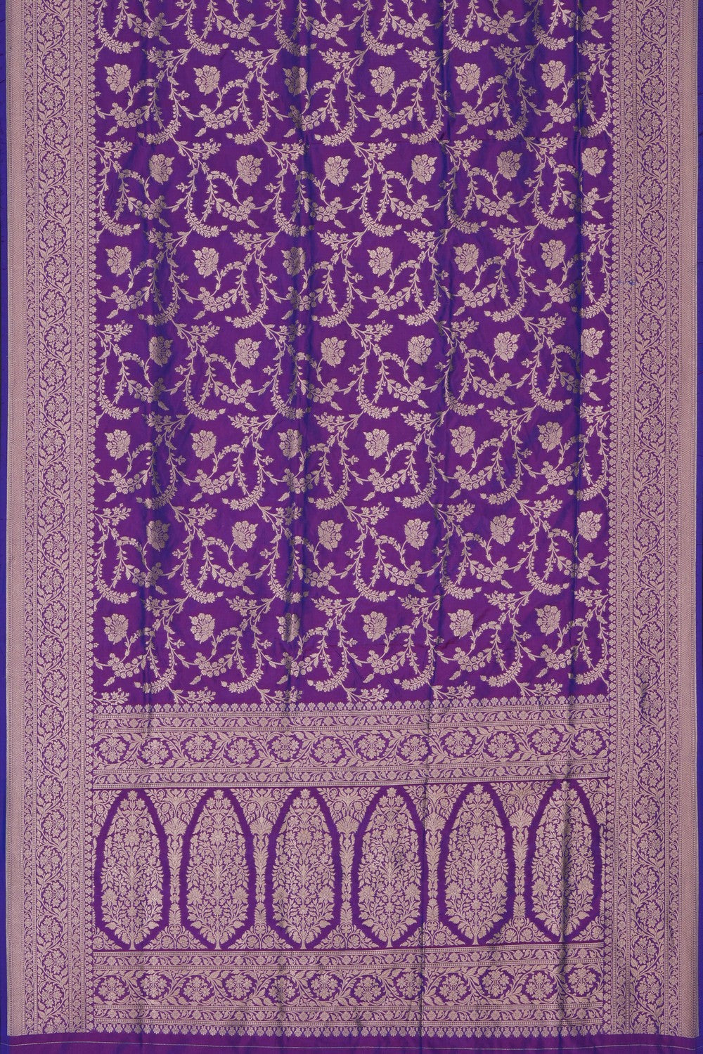 Image of Purple Banarasi Silk Brocade Saree