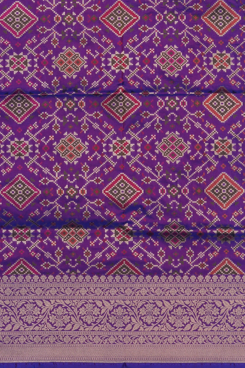 Image of Purple Banarasi Silk Brocade Saree