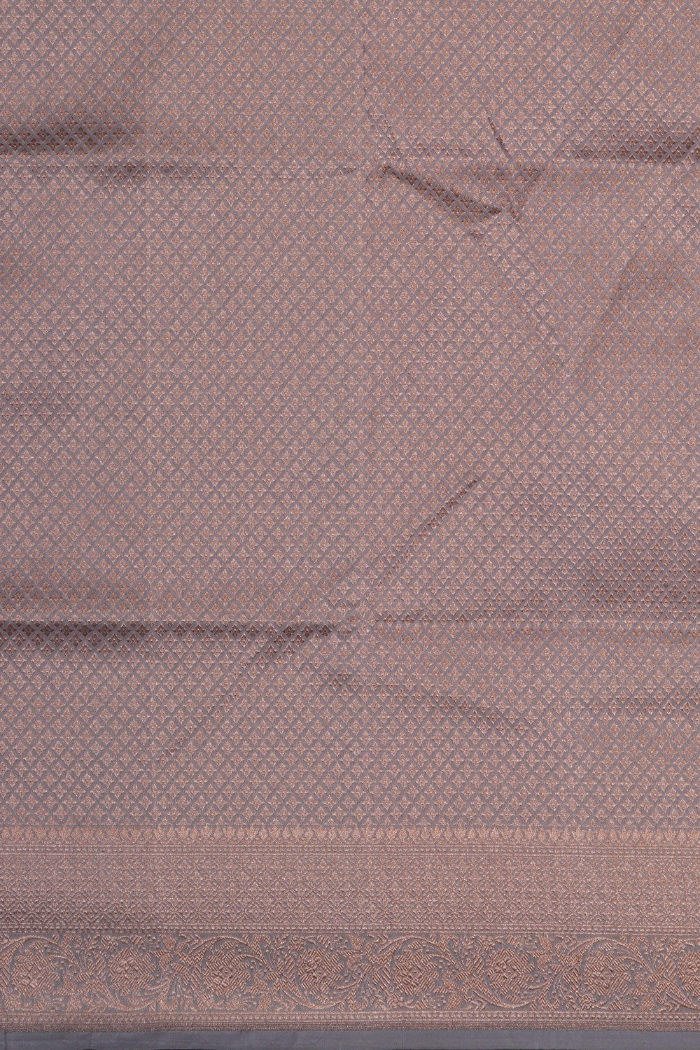Image of Grey Banarasi Silk Brocade Saree